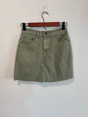 NEW Style Rack Olive Utility Denim Mini Skirt